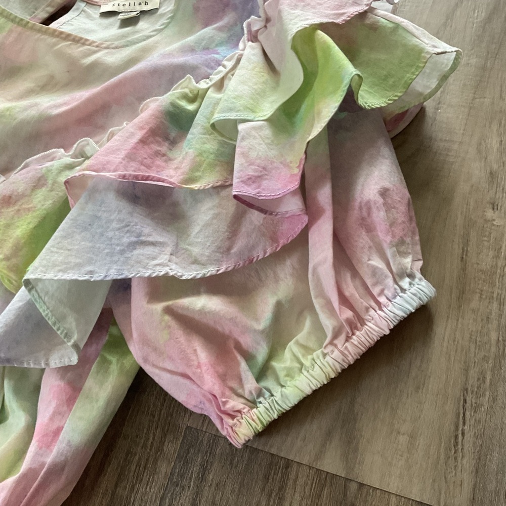 Stellah Watercolor Floral Ruffle cotton dress size S - Picture 5 of 8